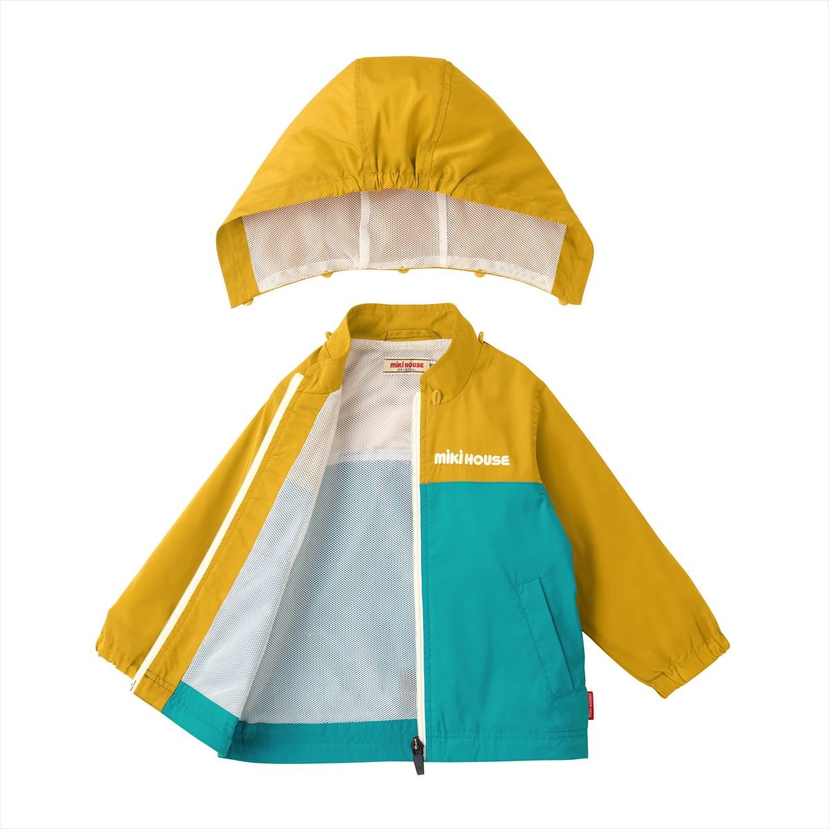Two-Tone Windbreaker - STORM GREEN (UV Protection) - MIKI HOUSE USA