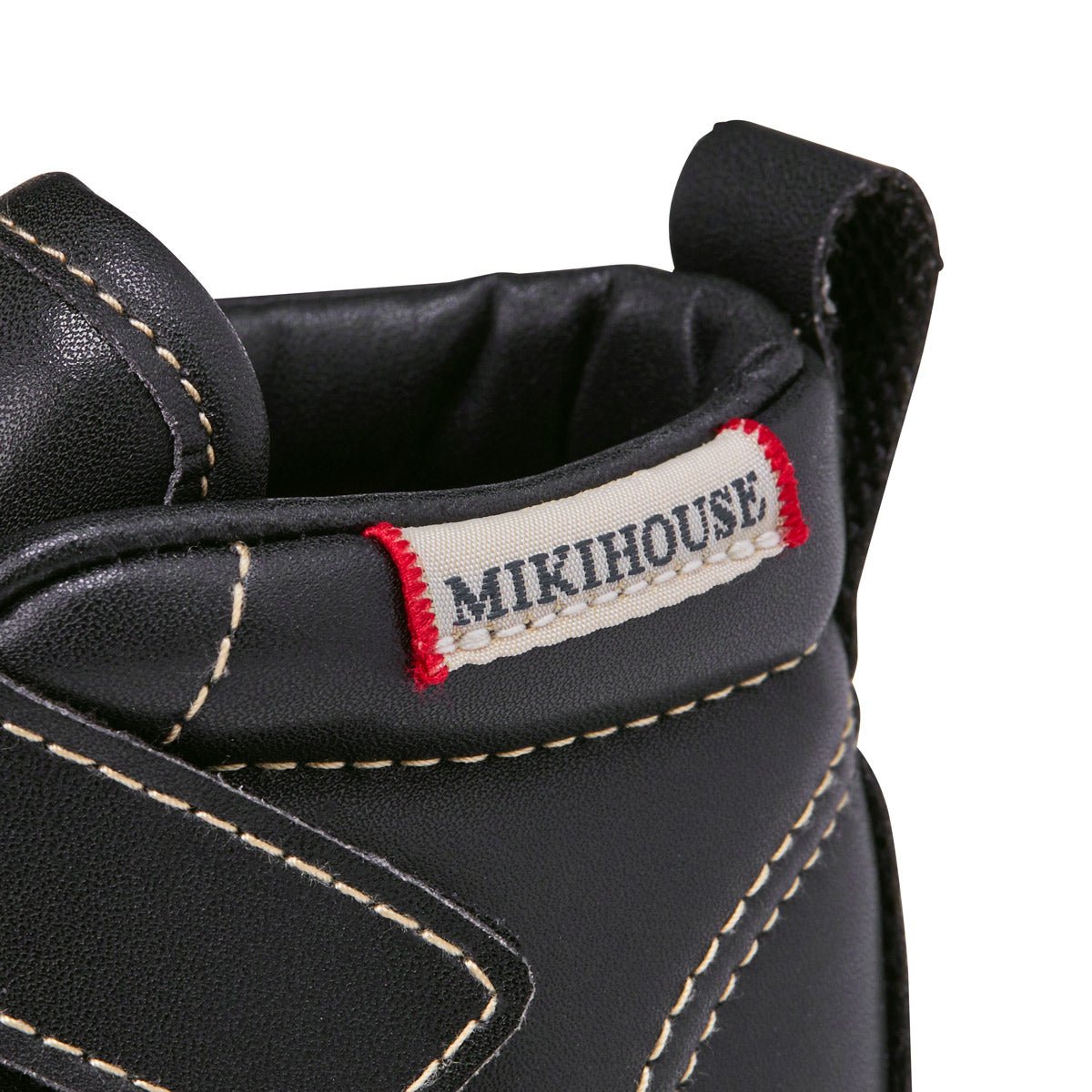 Faux-Laced Leather High Tops - MIKI HOUSE USA