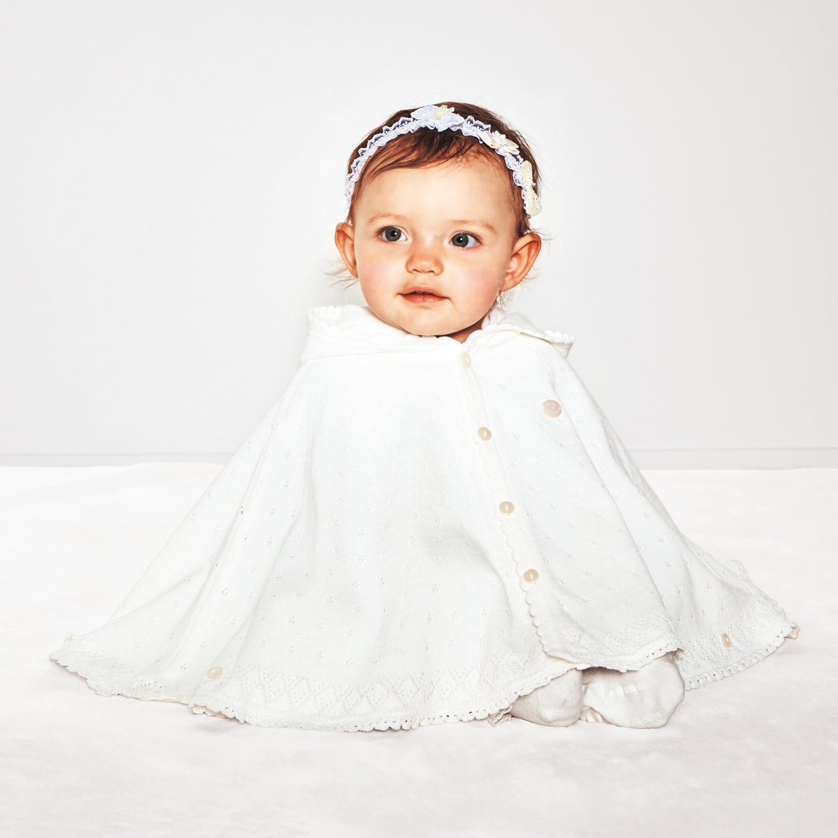 Pretty-in-Pointelle Poncho (UV Protection) - MIKI HOUSE USA