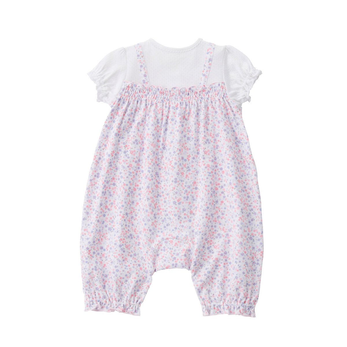 Floral Short Sleeve Coveralls - MIKI HOUSE USA