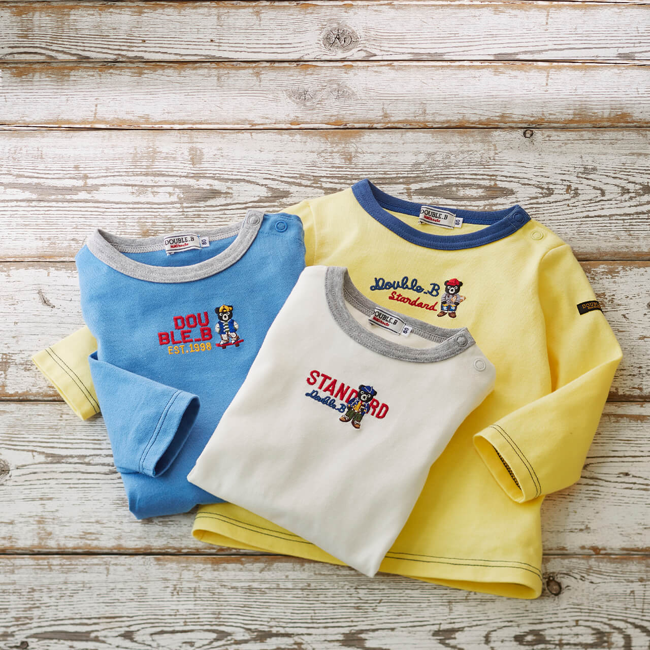Classic DOUBLE_B Long Sleeve Tee in White - 60-5225-570-01-80
