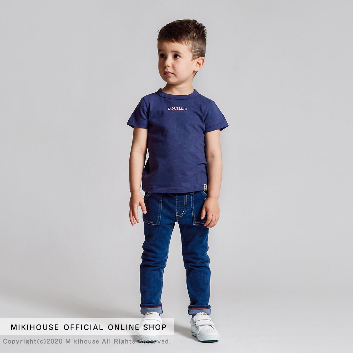 DOUBLE_B Everyday T-Shirt Set - White/Navy - 64-5201-824-01-80