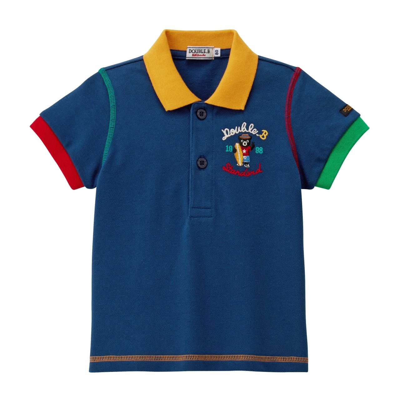 DOUBLE_B Sleeve Polo Shirt-Navy – MIKI Outlet Official
