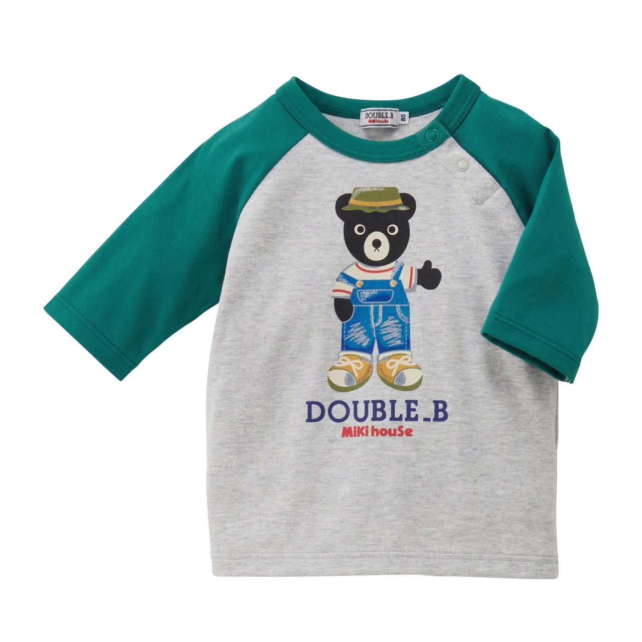 DOUBLE_B Teal ¾ Sleeve Tee – MIKI HOUSE Outlet Official