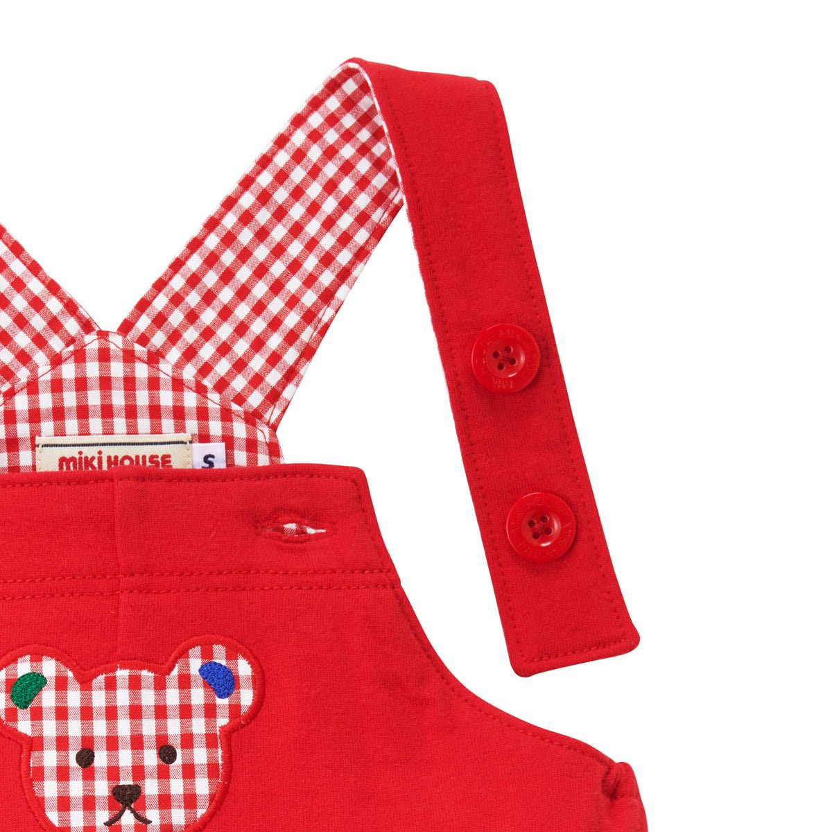 Gingham Teddy Overalls - 10-3332-828-02-S