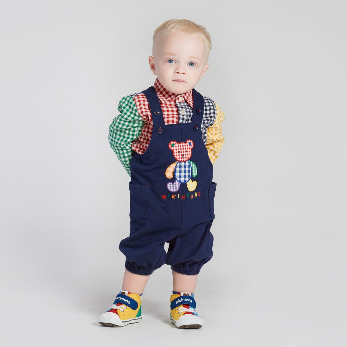 Gingham Teddy Overalls - 10-3332-828-03-S