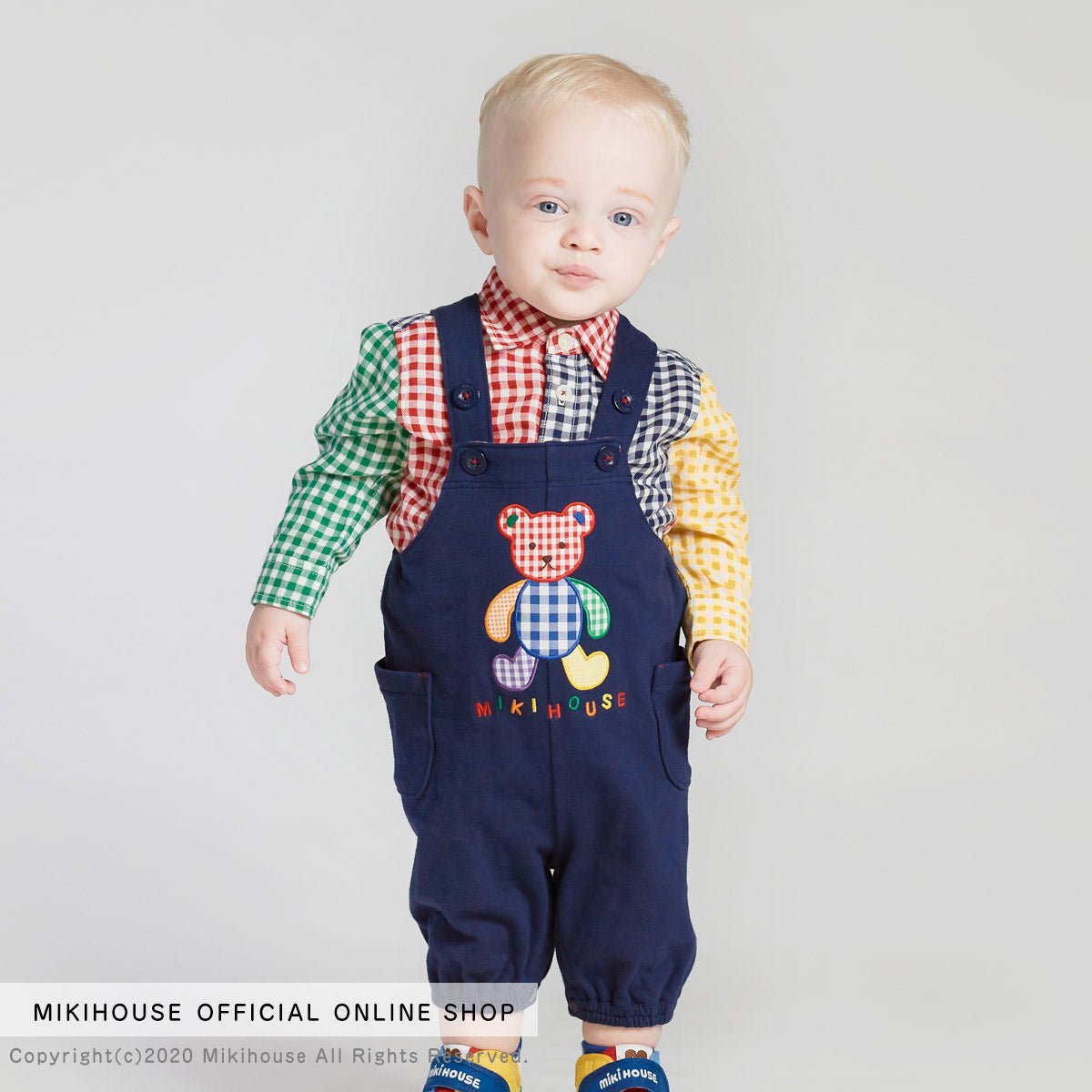 Gingham Teddy Overalls - 10-3332-828-03-S