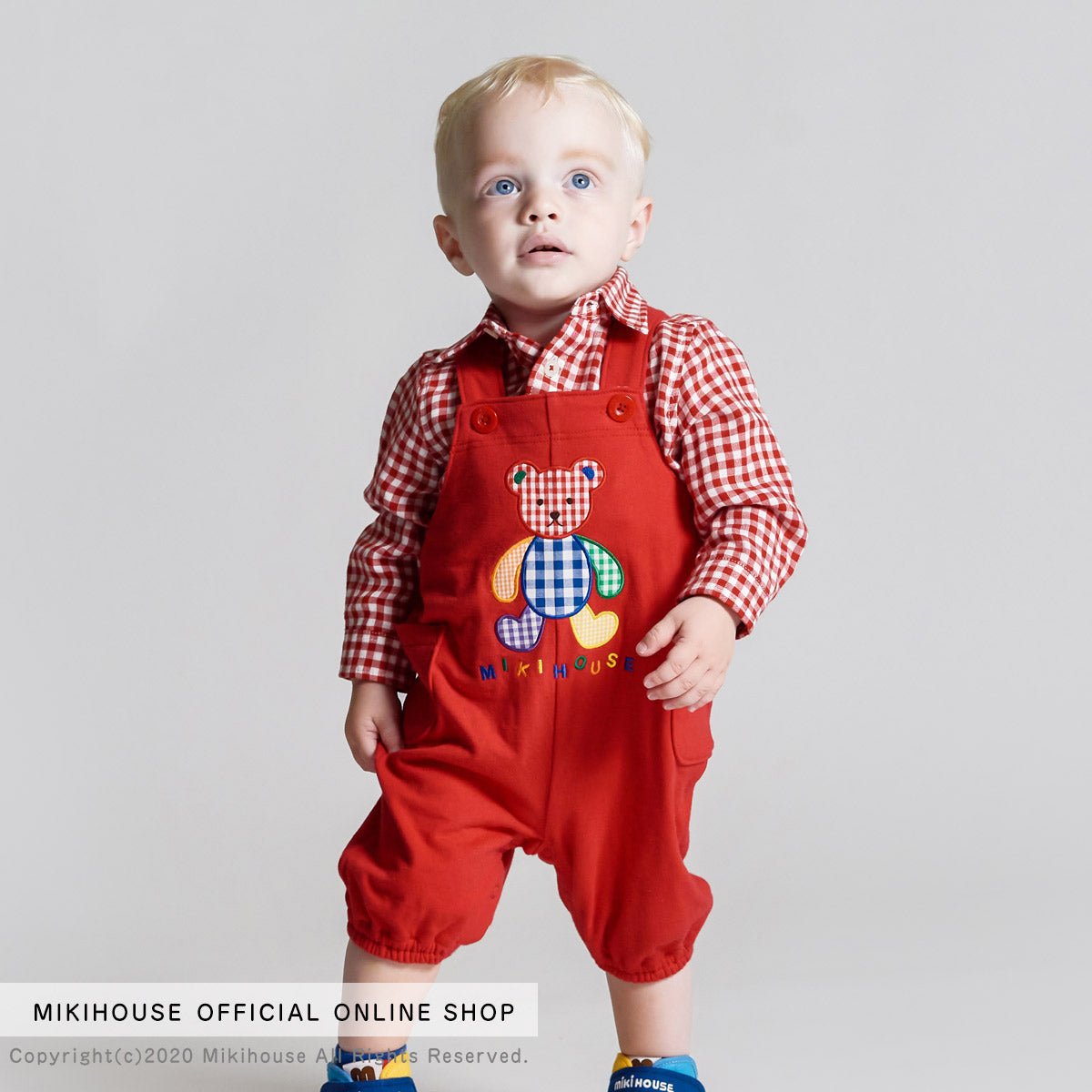 Gingham Teddy Overalls - 10-3332-828-02-S