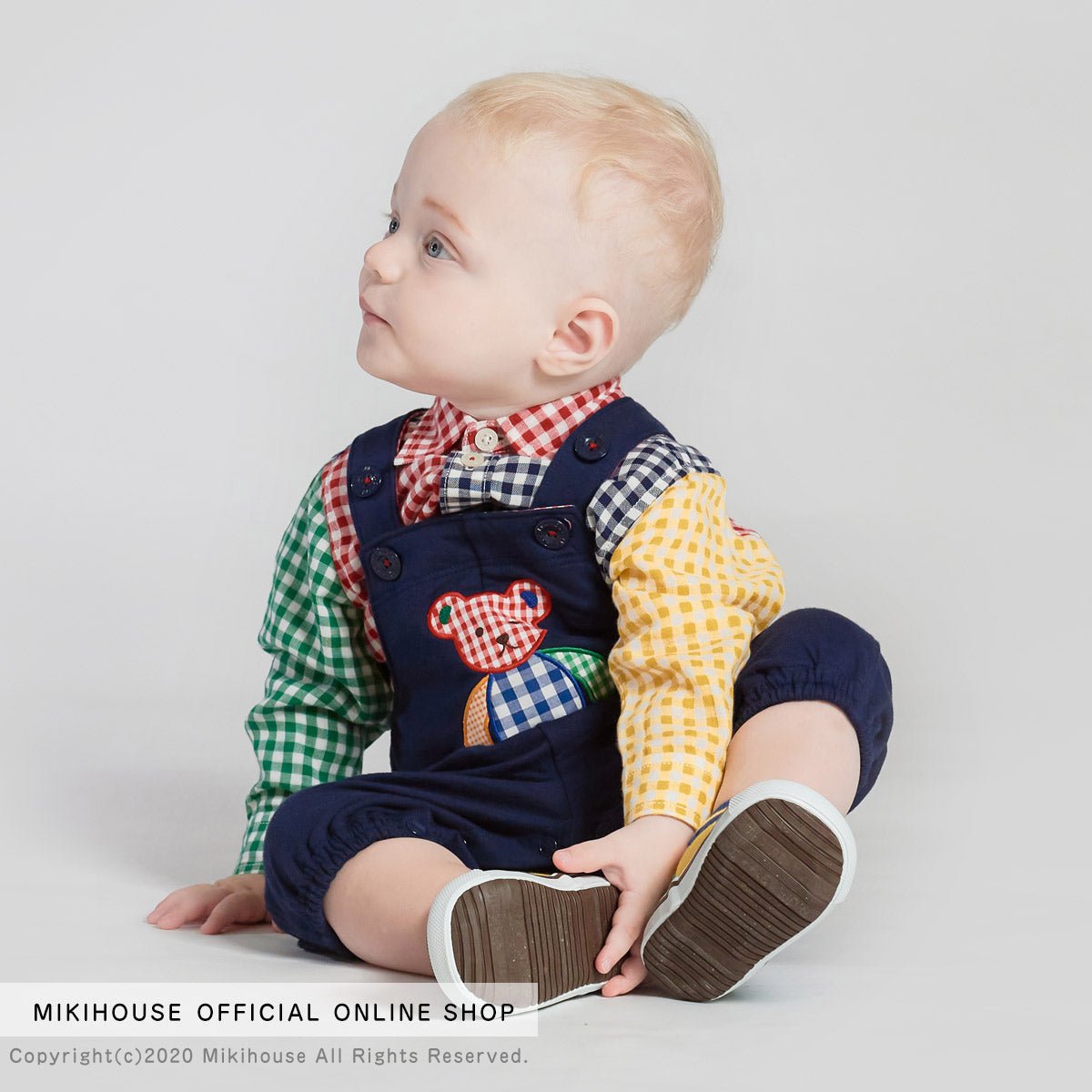 Gingham Teddy Overalls - 10-3332-828-03-S
