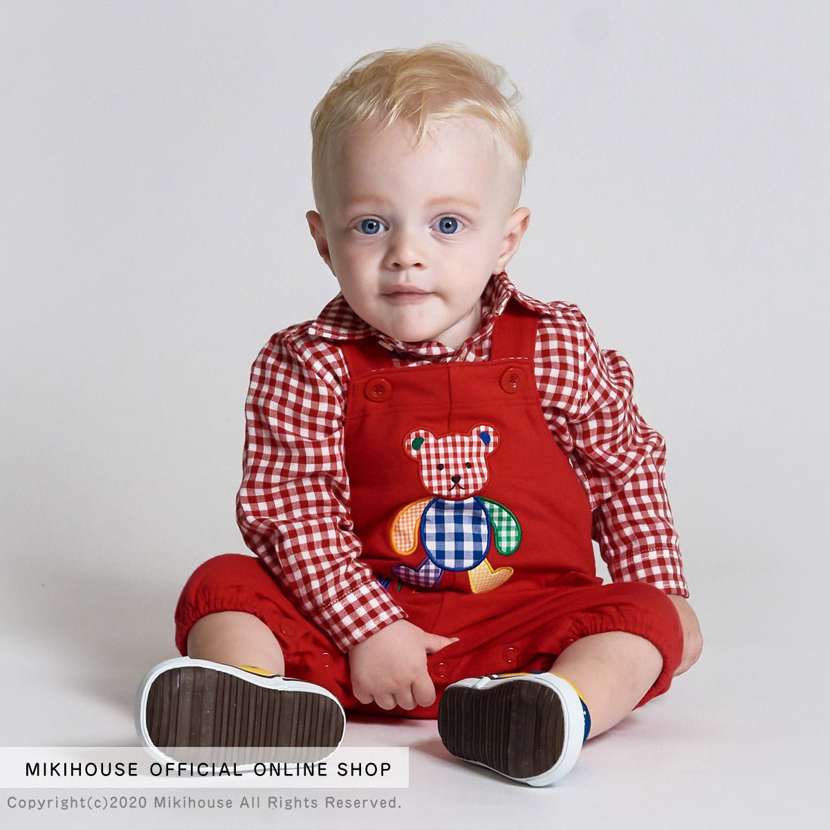 Gingham Teddy Overalls - 10-3332-828-02-S