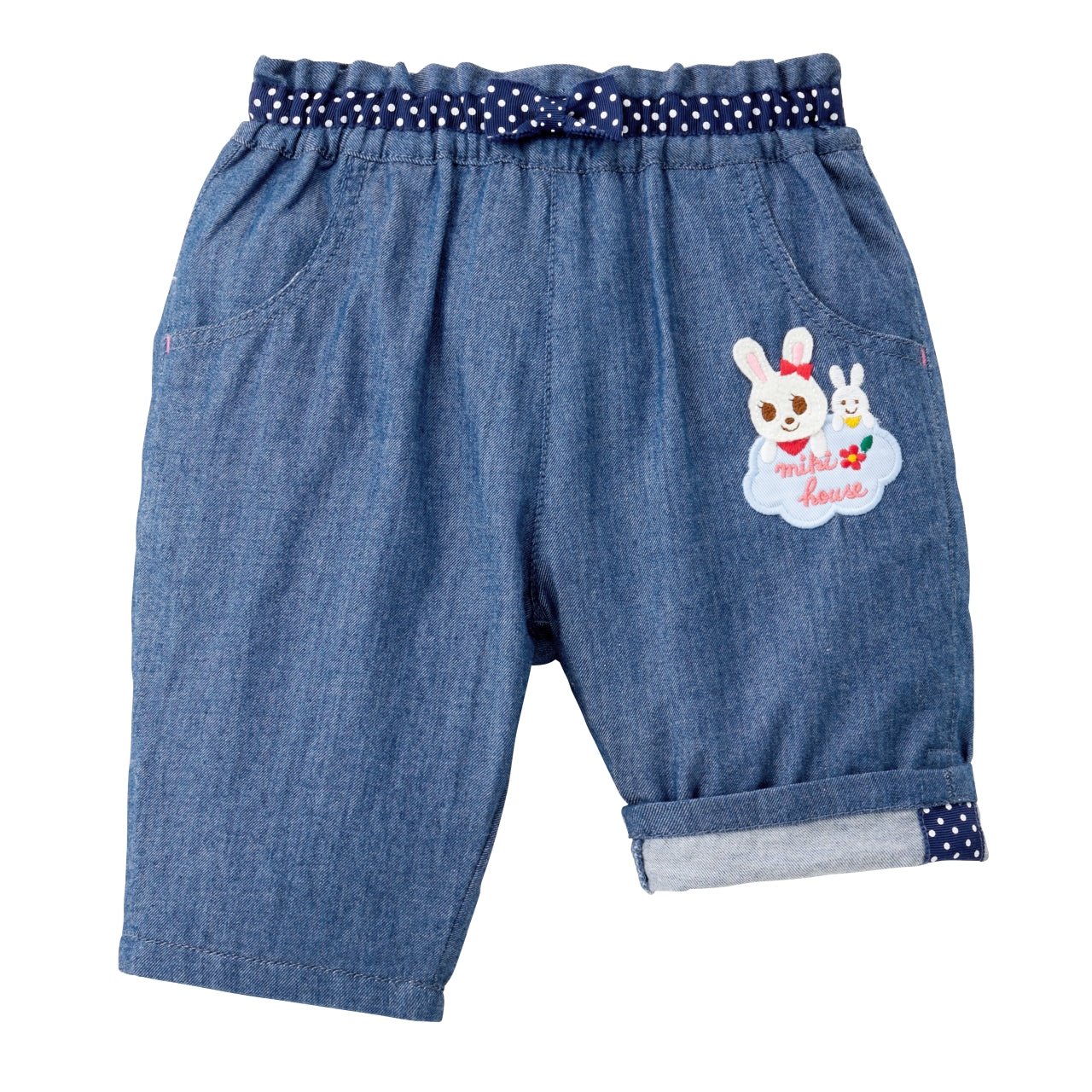 Polka Dot Ribbon Capri Pants - 12-3202-570-33-80