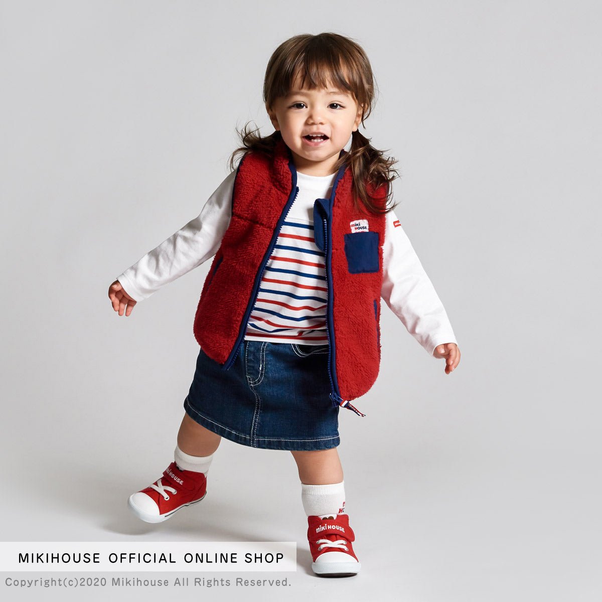 Sheep Fleece Contrast Hem Vest - 10-5703-822-02-80