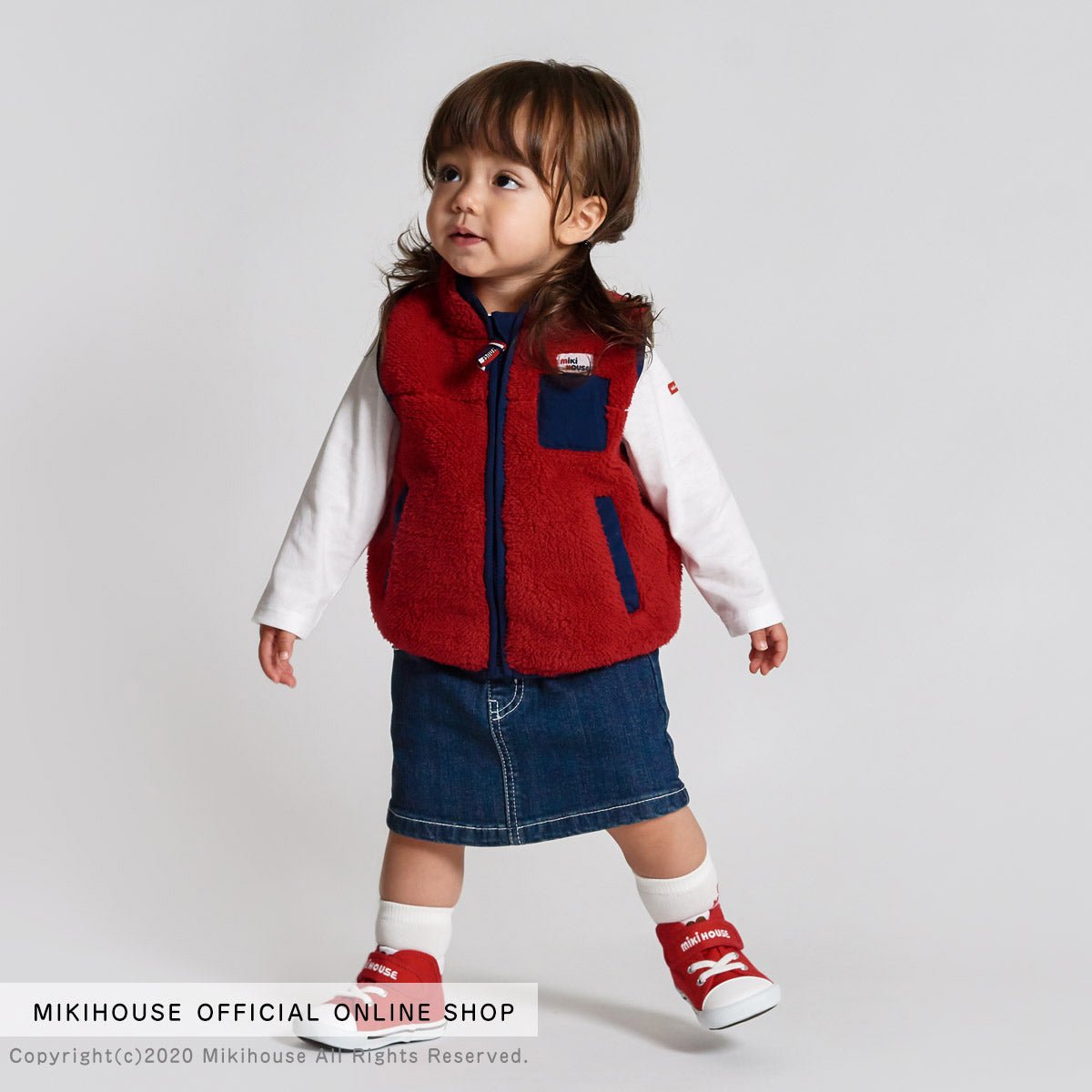 Sheep Fleece Contrast Hem Vest - 10-5703-822-02-80