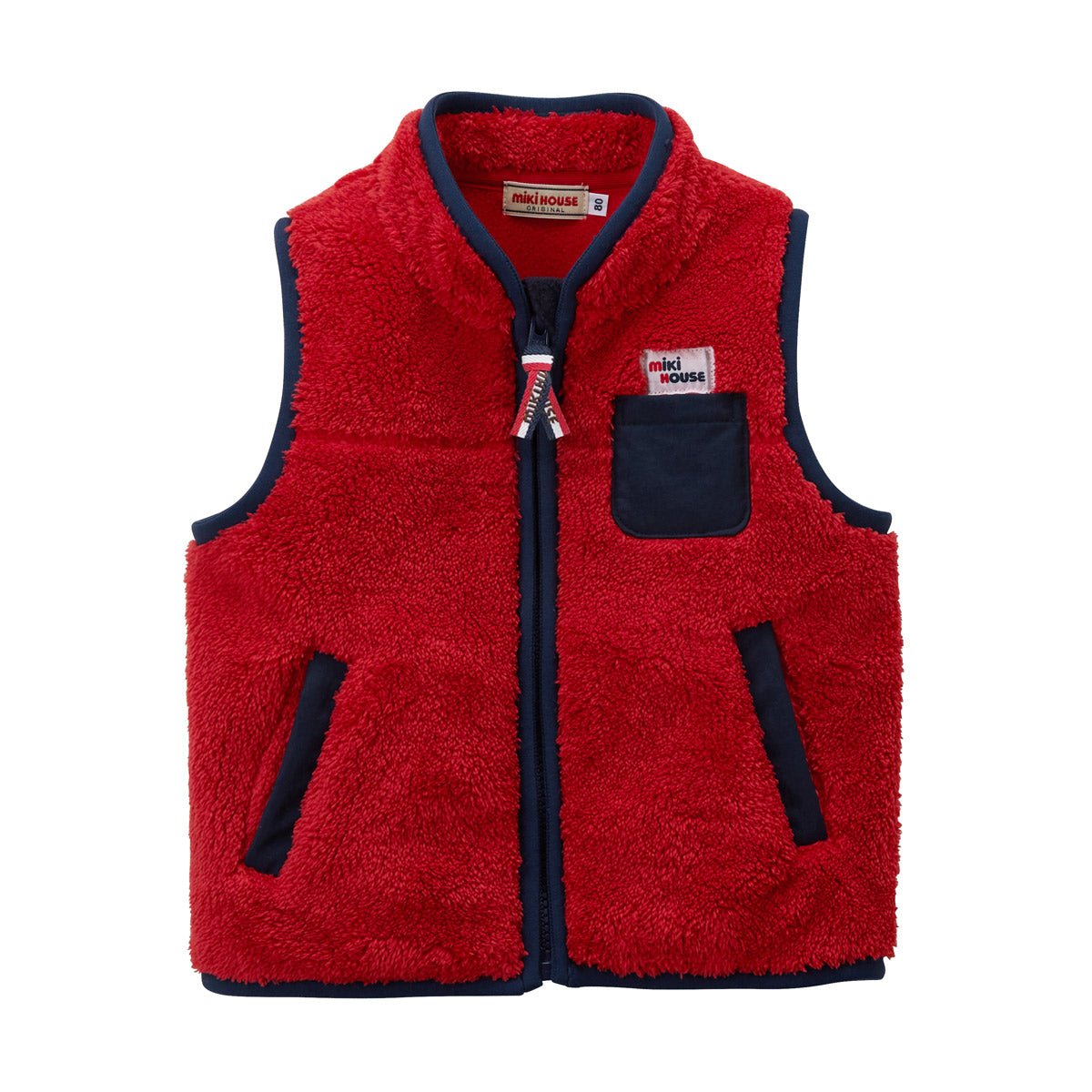 Sheep Fleece Contrast Hem Vest - 10-5703-822-02-80