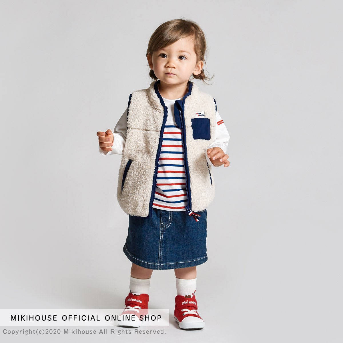 Sheep Fleece Contrast Hem Vest - 10-5703-822-31-80