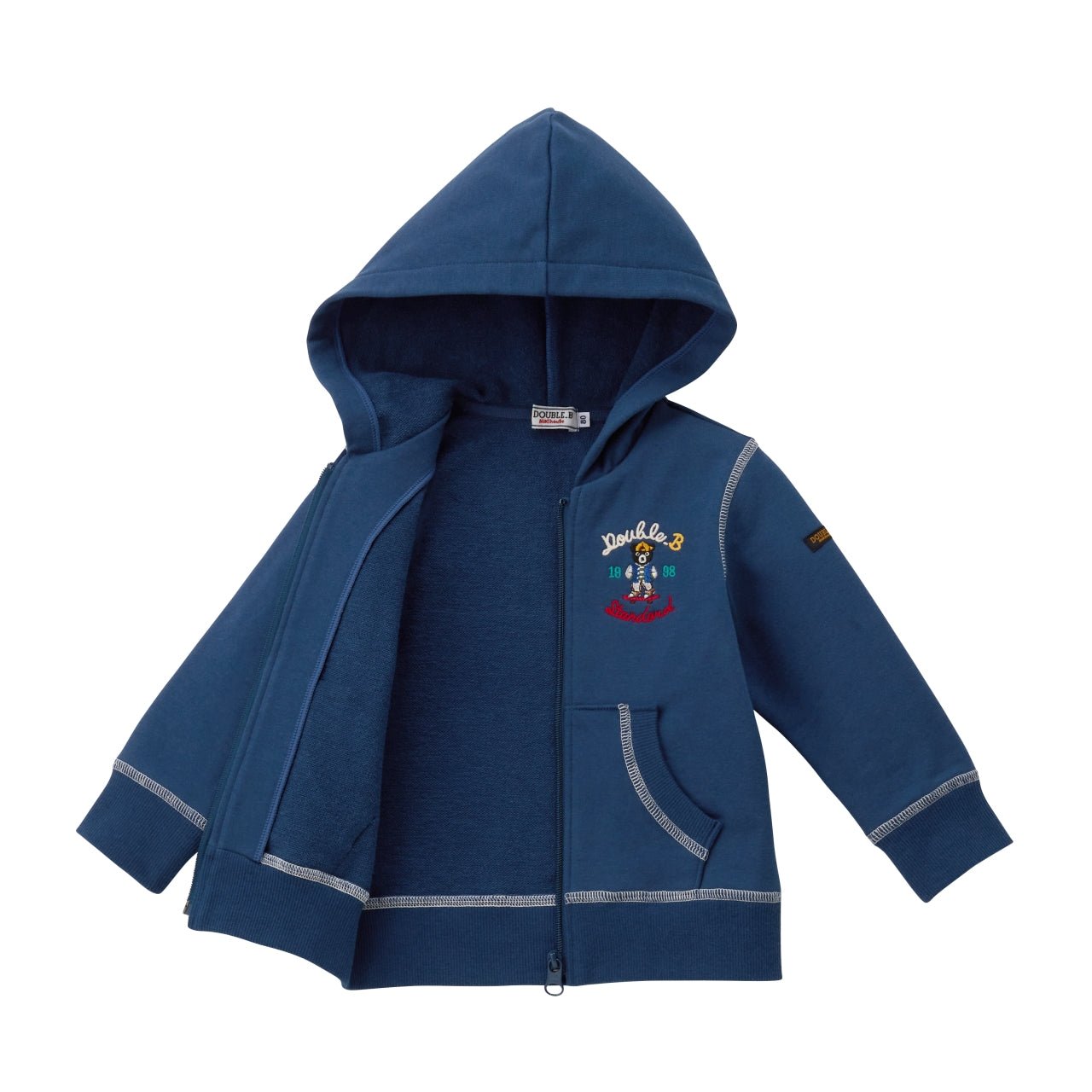 Standard DOUBLE_B Zip-up Hoodie in Marine Blue (UV Protection) - 60-3707-571-03-90