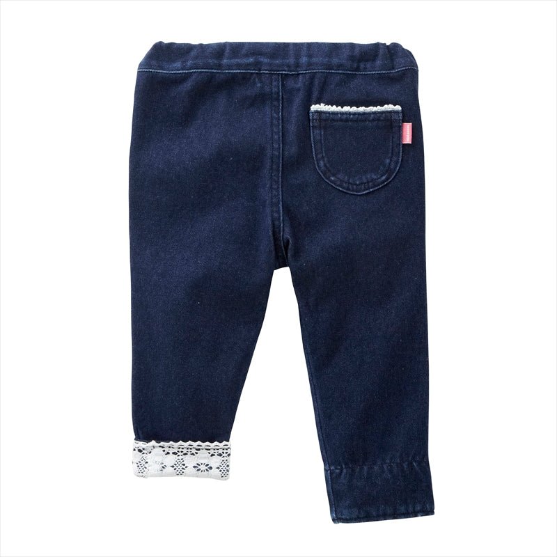 Stretch Knit Pants with Lace Cuff - 13-3209-974-33-80
