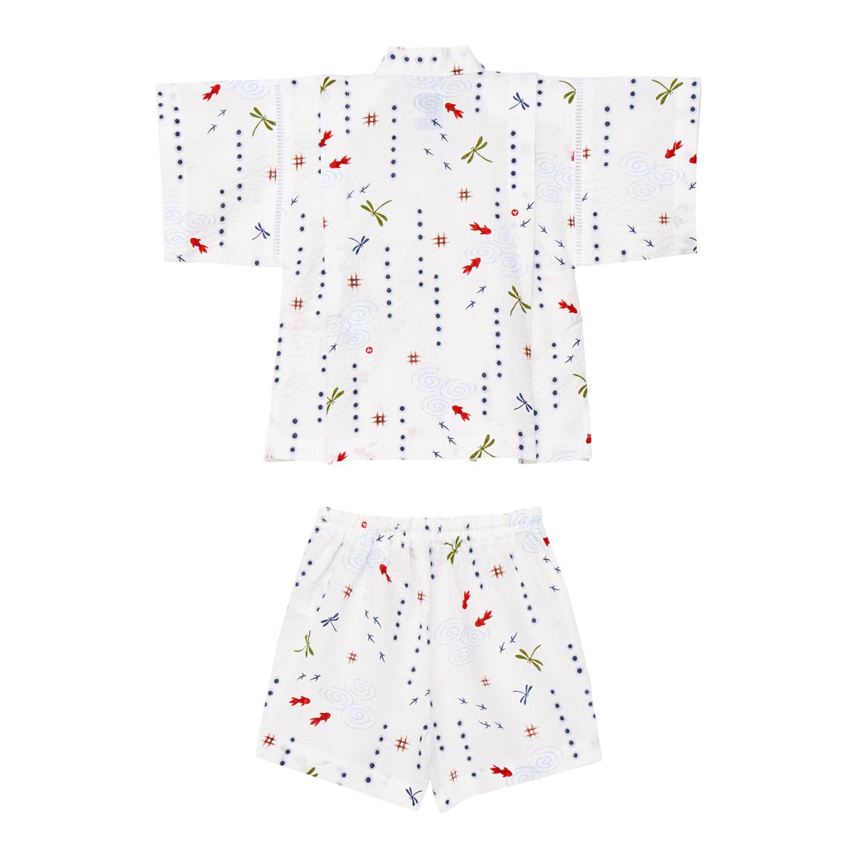 Two-piece Kimono Jinbei - Playing at the Waterside - 12-7516-844-01-90
