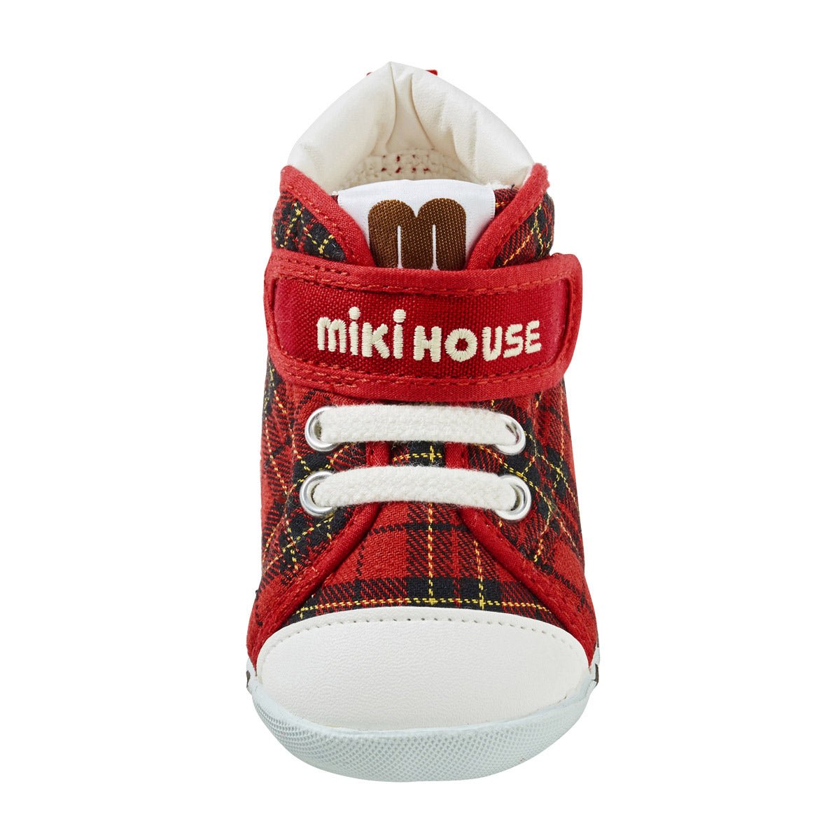 High Top First Walker shoes - Stylish Plaid - MIKI HOUSE USA