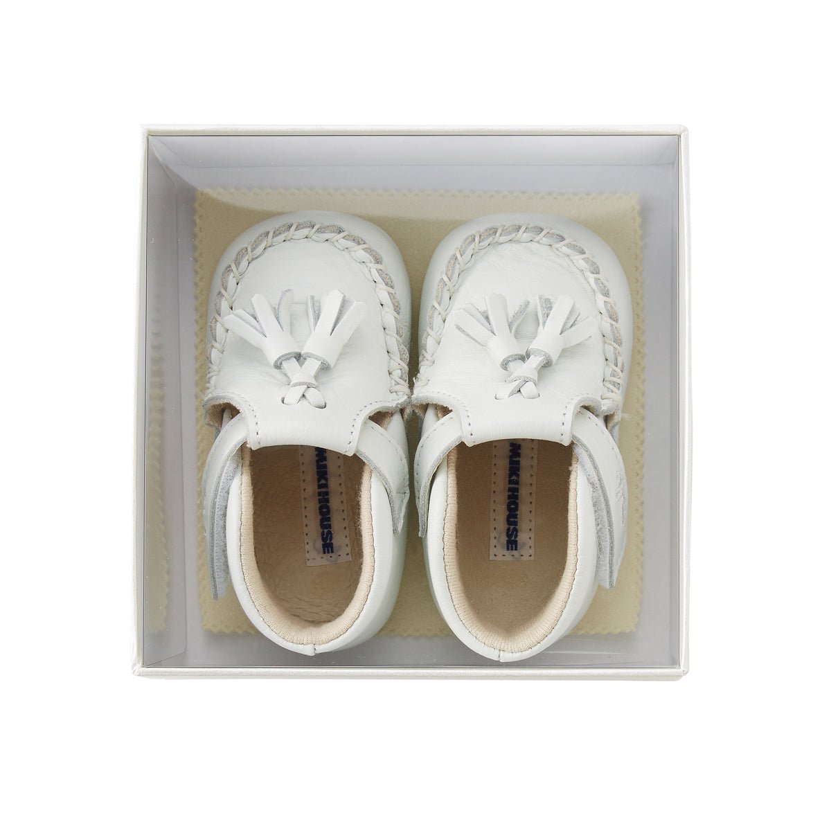 Pure White Pre-walking Shoes - MIKI HOUSE USA