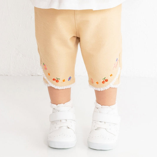 Flower Lacey Stretch Demin shorts - MIKI HOUSE USA