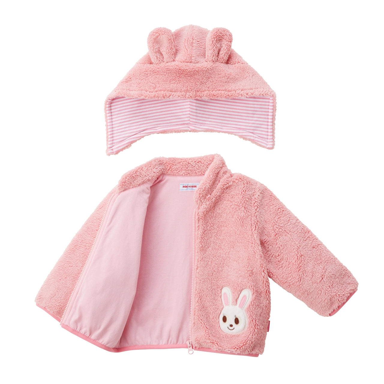 Fuzzy Fleece Hoodie with Bunny Ears