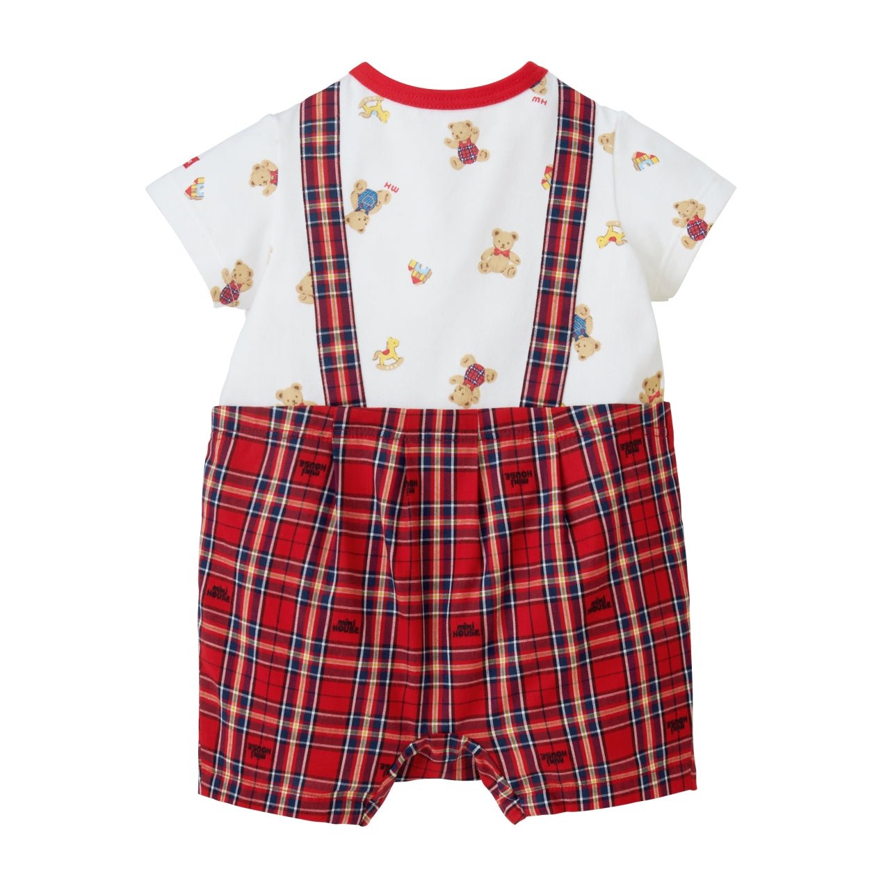 My Little Teddy Suspender Rompers - MIKI HOUSE USA