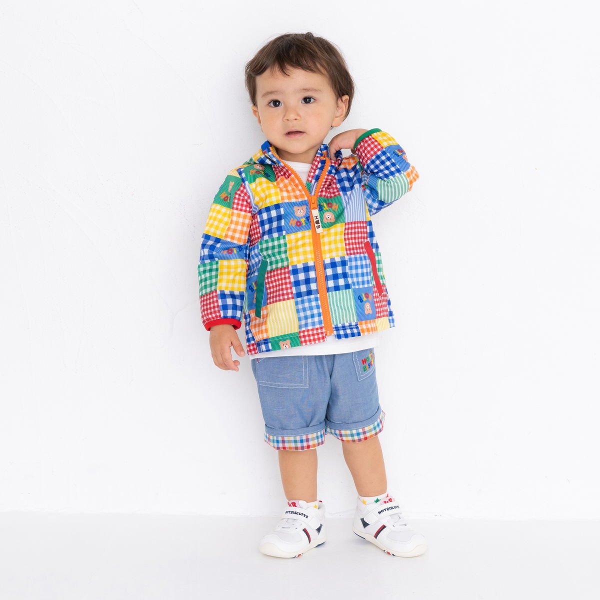 Gingham Patchwork Windbreaker (UV Protection) - MIKI HOUSE USA