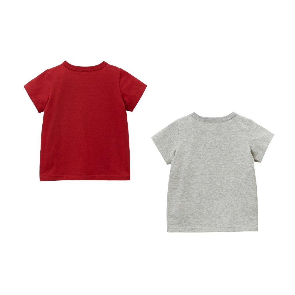 DOUBLE_B Everyday T-Shirt Set - Red/Gray - 64-5201-824-02-80