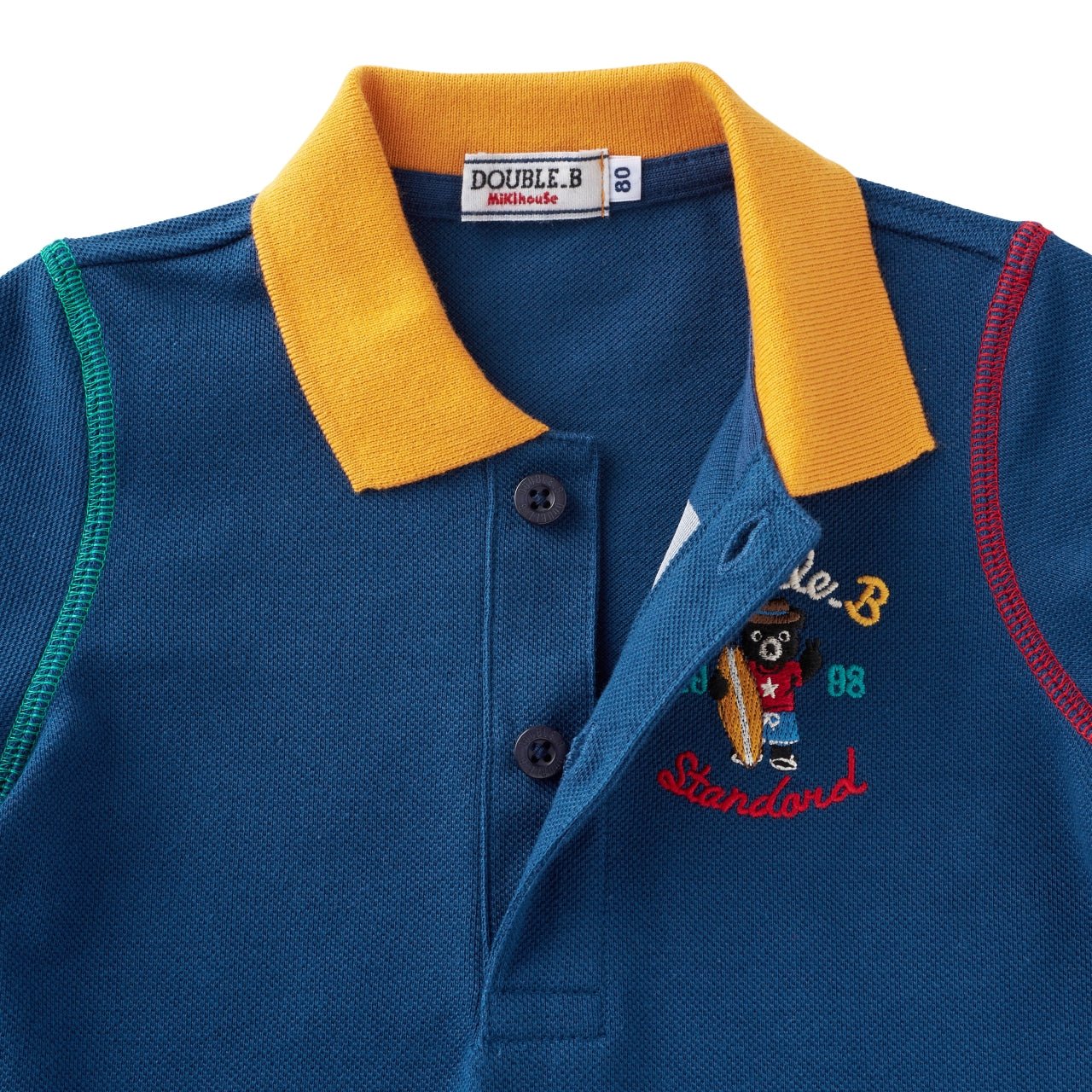DOUBLE_B Short Sleeve Polo Shirt-Navy - 60-5506-576-87-80
