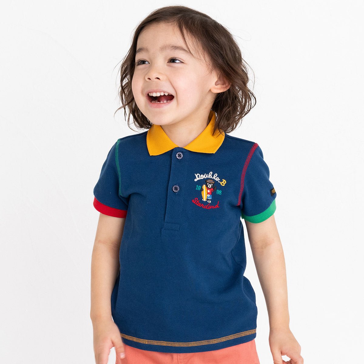 DOUBLE_B Short Sleeve Polo Shirt-Navy - 60-5506-576-87-80