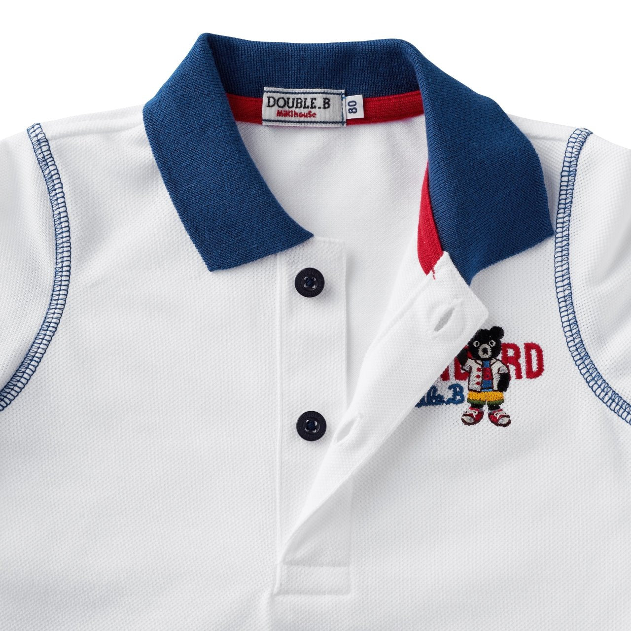 DOUBLE_B Short Sleeve Polo Shirt-White - 60-5506-576-01-80