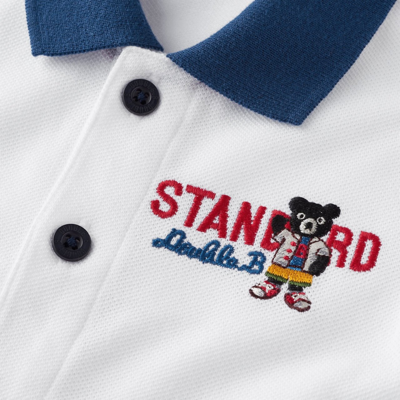DOUBLE_B Short Sleeve Polo Shirt-White - 60-5506-576-01-80