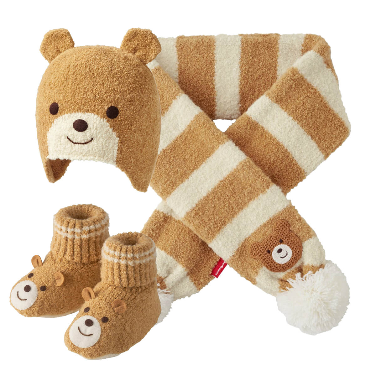 Trio-Set of Beanie-Bootie-Scarf Bearwear - 79-1010-385-09-F